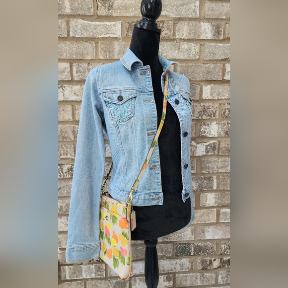 COACH Kitt Messenger Crossbody with Floral Print & Gold Flecks Bonnie Cashin - Picture 2 of 13